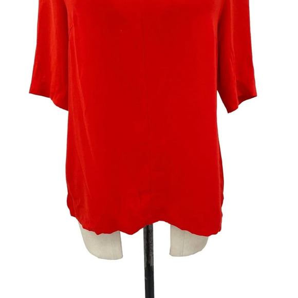 L.K. Bennett Vesta V Neck Top in Cardinal‎ Red Size US 4 - Picture 4 of 10